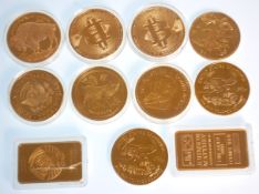 A mixed group of mostly gold plated coins to inclu