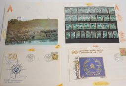 A collection of stamps and card relating all to So