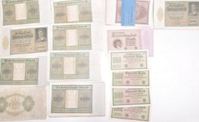 A collection of early 20th Century Reichsbanknote