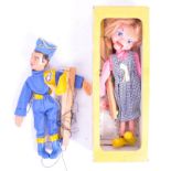 TWO VINTAGE PELHAM PUPPETS - THUNDERBIRDS & SM GIRL