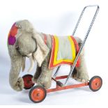 MID-CENTURY MERRYTHOUGHT TEDDY BEAR PUSH-ALONG ELEPHANT