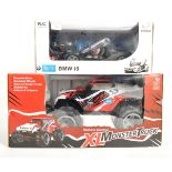 LARGE SCALE RADIO CONTROL MONSTER TRUCK AND BMW I8