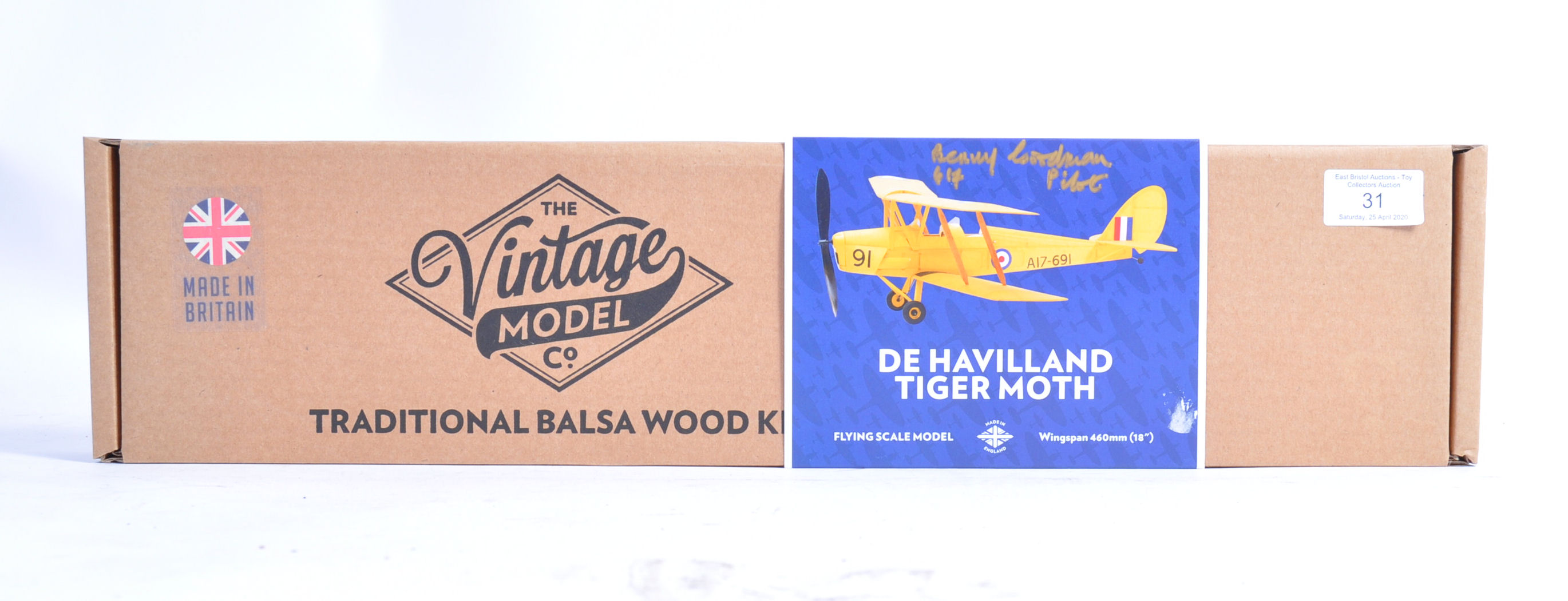 RARE 617 SQUADRON AUTOGRAPHED TIGER MOTH MODEL