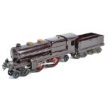 VINTAGE HORNBY CLOCKWORK 0 GAUGE 4-4-2 LOCOMOTIVE & TENDER