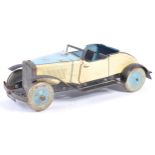 RARE ANTIQUE CHAD VALLEY TINPLATE ' OPEN TOURER ' CLOCKWORK CAR