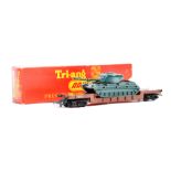 RARE VINTAGE TRI-ANG RAILWAYS WAGON WITH TANK LOAD - BOXED