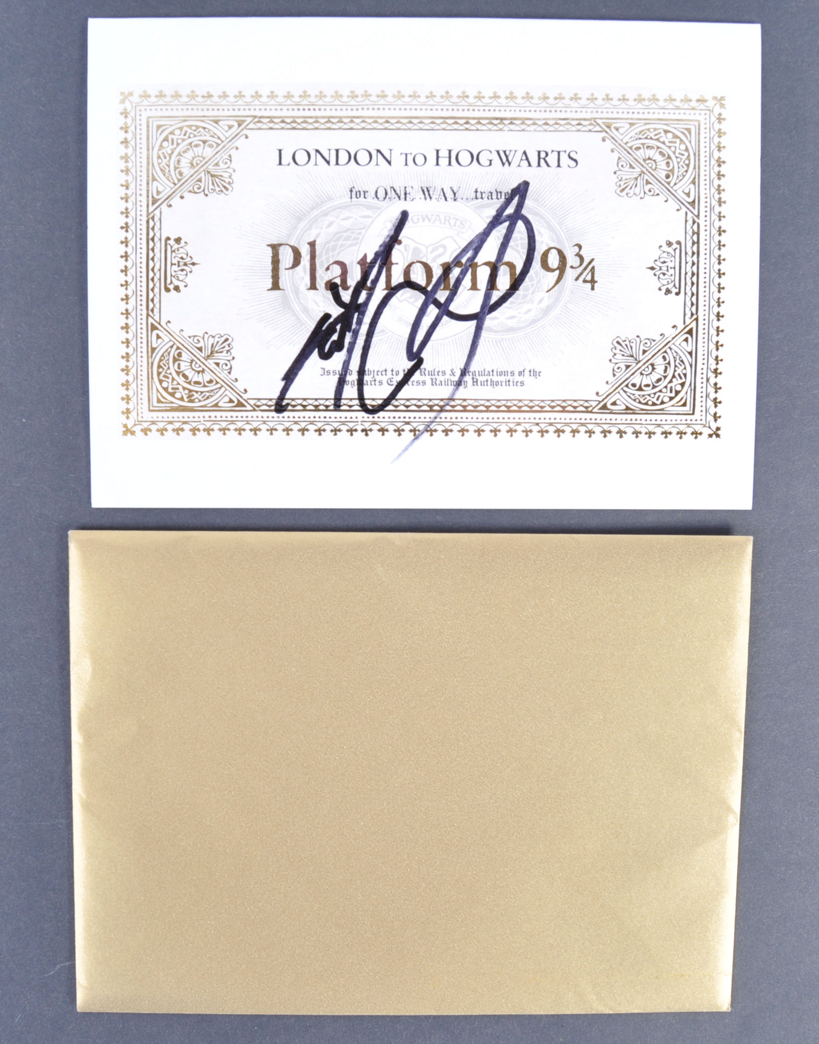 RARE DANIEL RADCLIFFE - HARRY POTTER - SIGNED REPLICA TRAIN TICKET