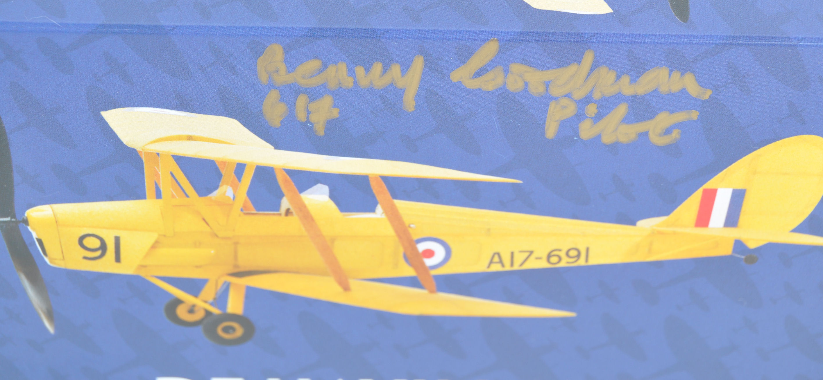 RARE 617 SQUADRON AUTOGRAPHED TIGER MOTH MODEL - Image 2 of 4