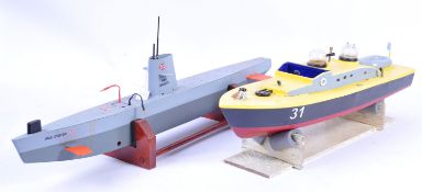 TWO RADIO CONTROLLED RC MODELS - BOAT AND SUBMARINE