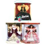 COLLECTION OF ' HAPPY HOLIDAYS ' CHRISTMAS MATTEL BARBIE DOLLS