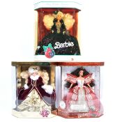 COLLECTION OF ' HAPPY HOLIDAYS ' CHRISTMAS MATTEL BARBIE DOLLS