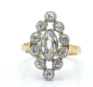 An early 20th century French 18ct gold and diamond ring.