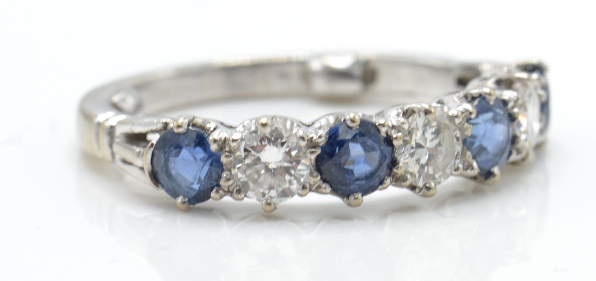 18CT WHITE GOLD SAPPHIRE AND DIAMOND RING - Image 2 of 6