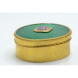 A French 18ct gold and guilloche enamel dressing table vanity pot
