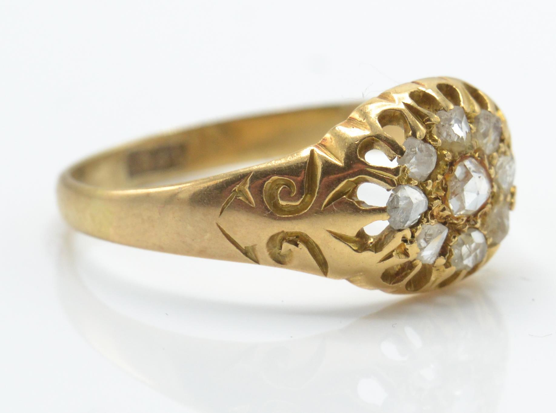 An Antique 18ct Gold & Diamond Cluster Ring - Image 2 of 4
