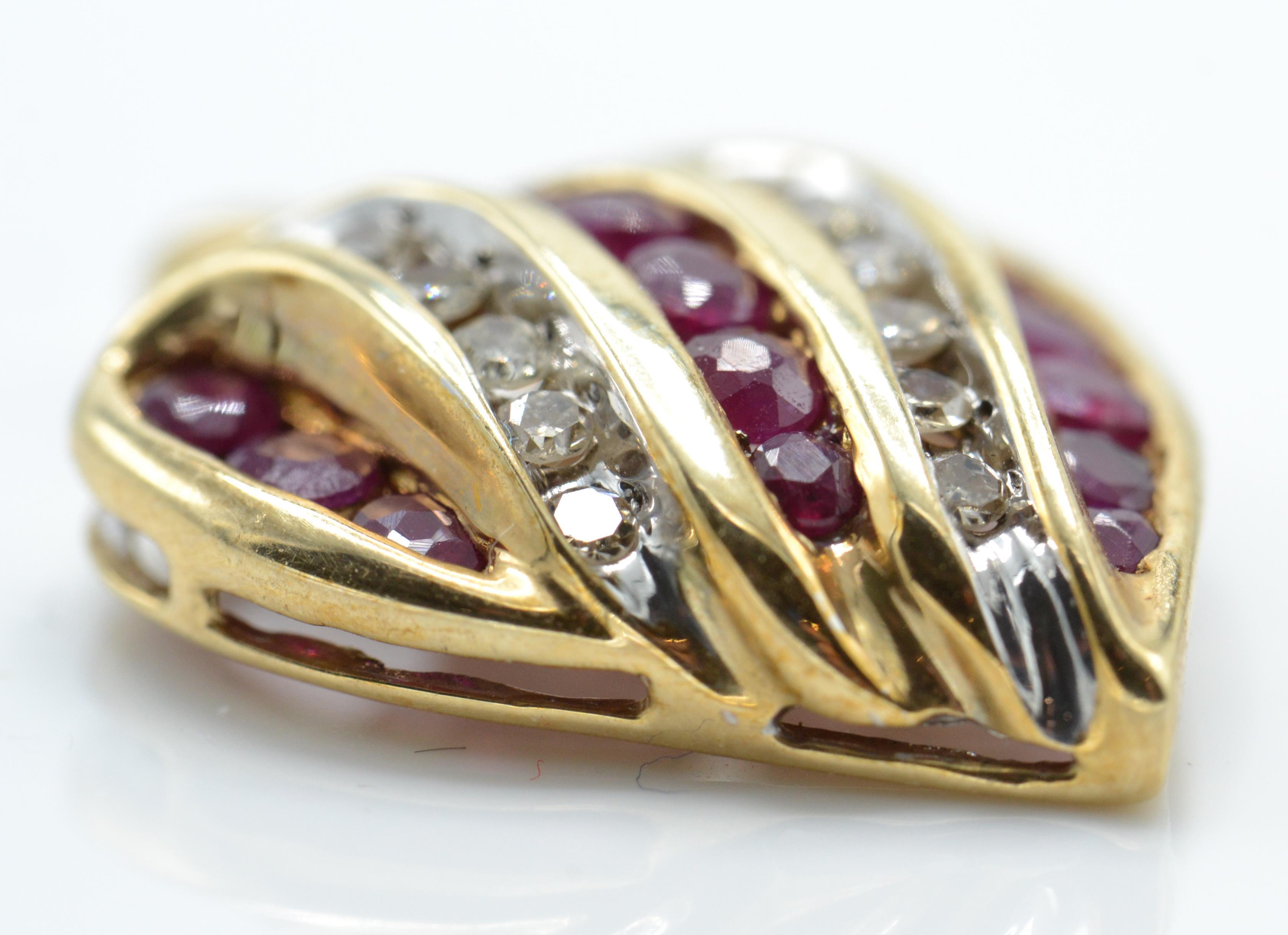 A Gold Ruby & Diamond Heart Pendant - Image 2 of 4