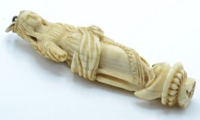 A 19th century Victorian Ivory carved dieppe figural large pendant in the form of Madonna