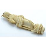 A 19th century Victorian Ivory carved dieppe figural large pendant in the form of Madonna