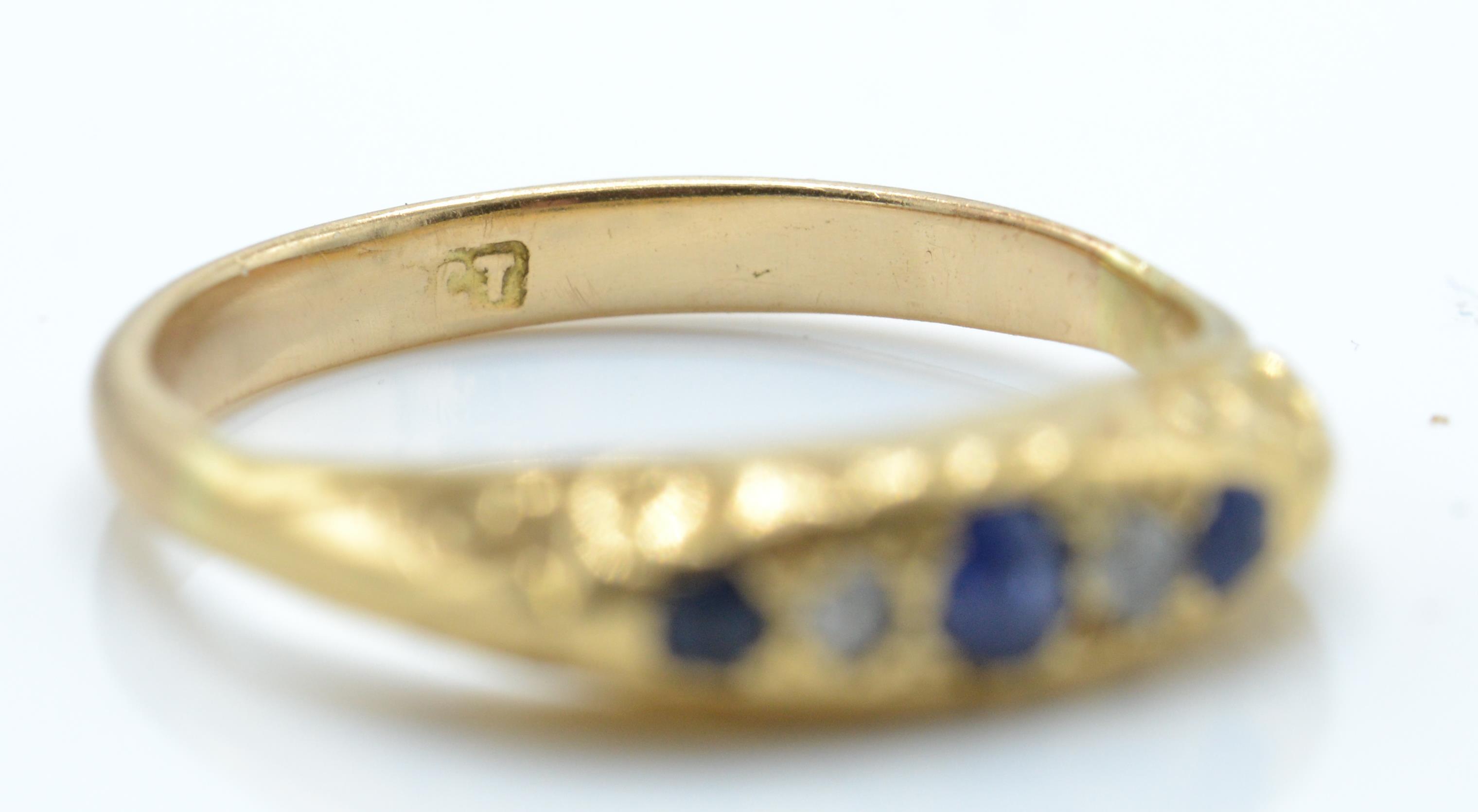 A 9ct gold sapphire and diamond gypsy ring - Image 4 of 4