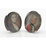 Two 19th Century Miniature Mourning Jewellery Portraits