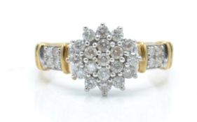 A 9ct Gold Diamond Cluster Ring