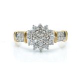 A 9ct Gold Diamond Cluster Ring