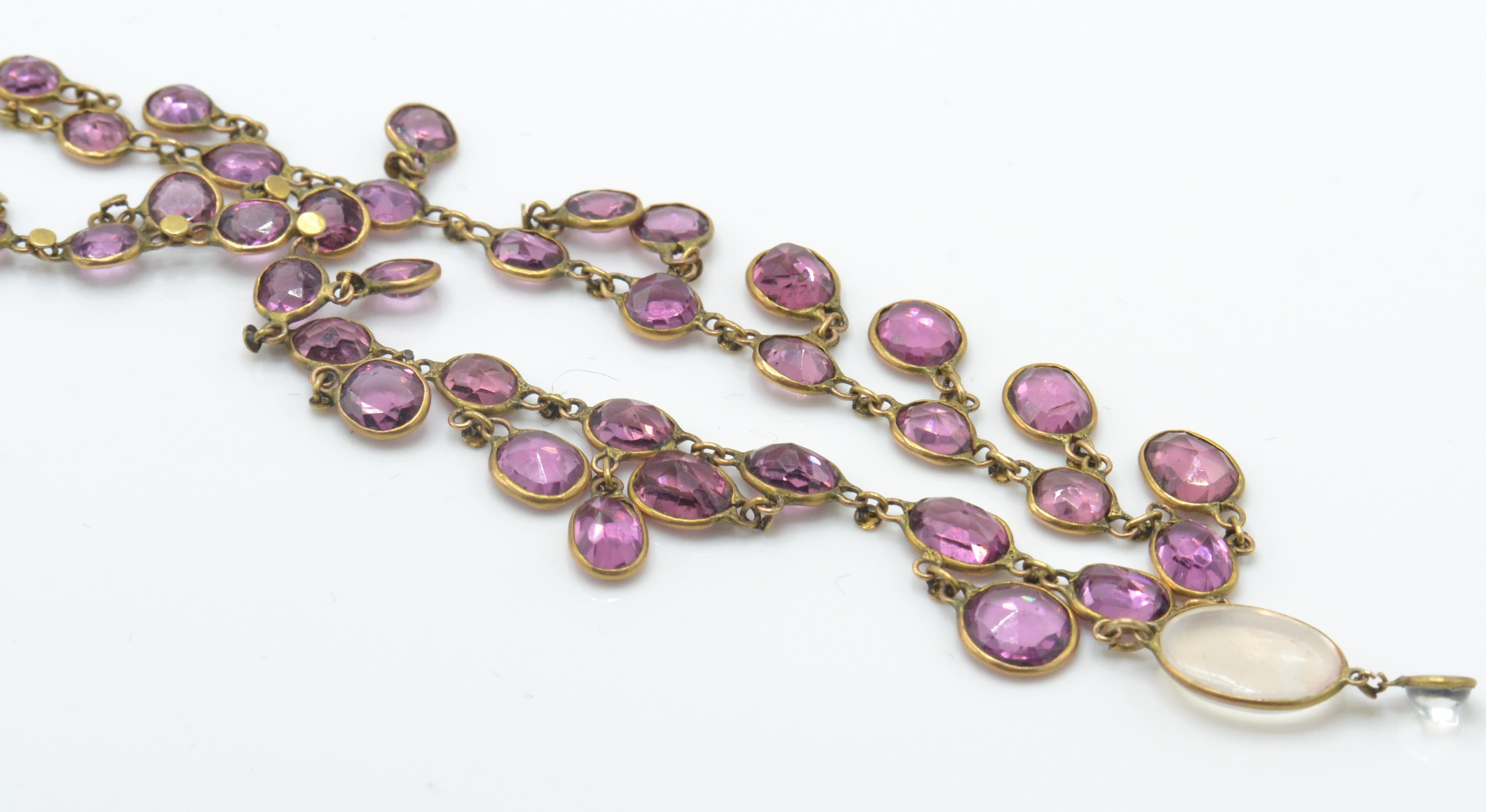 A late 19th Century gold necklace set with faceted - Image 6 of 11