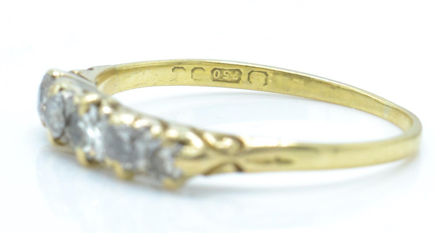 A hallmarked 18ct gold 5 stone diamond ring - Image 4 of 4