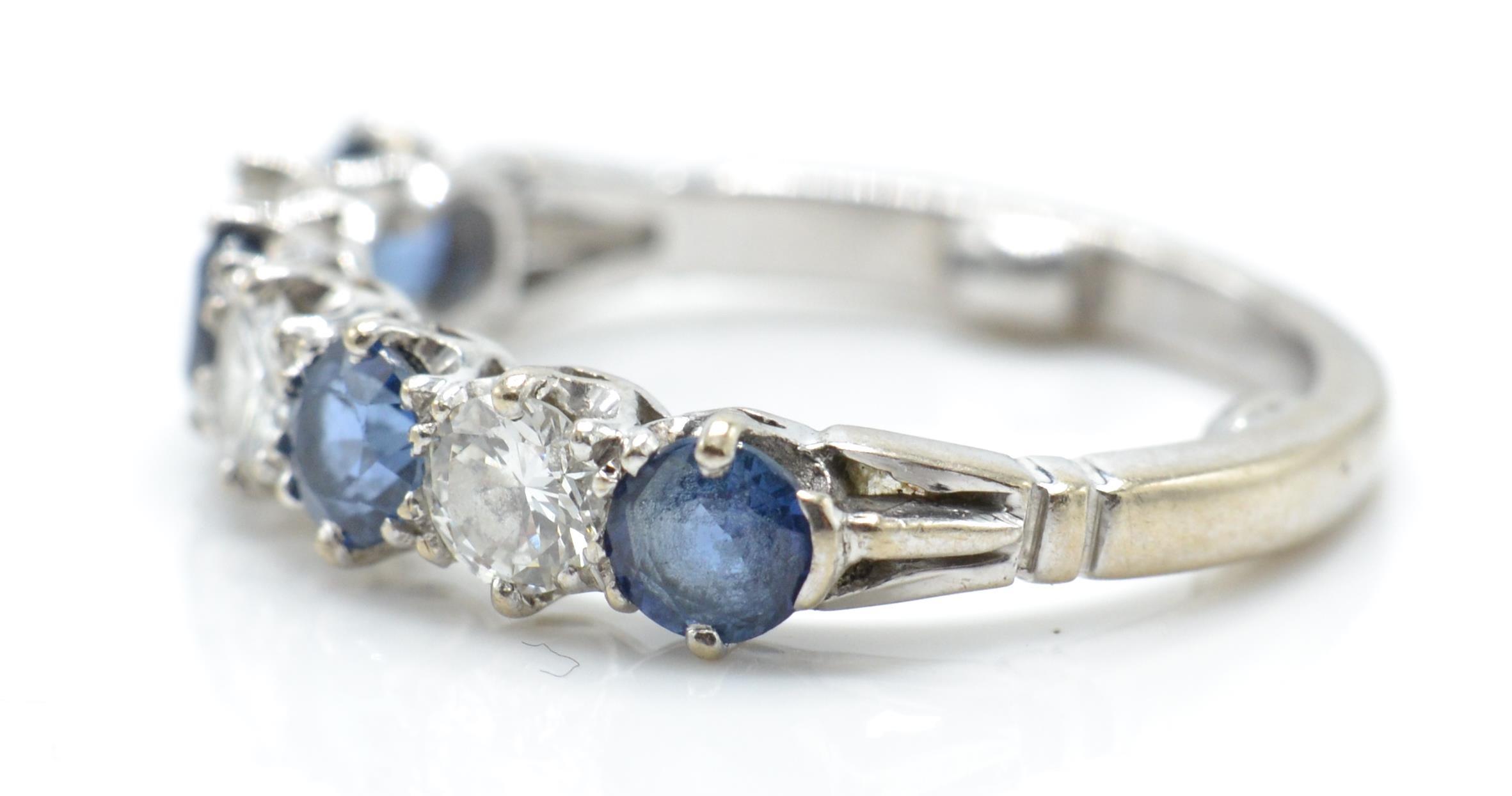 18CT WHITE GOLD SAPPHIRE AND DIAMOND RING - Image 3 of 6