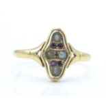 An Antique 14ct Gold Ruby & Pearl Ring