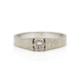 An 18ct white gold and diamond solitaire ring