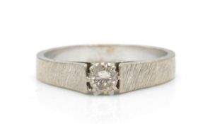 An 18ct white gold and diamond solitaire ring