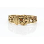 A hallmarked 9ct gold buckle ring