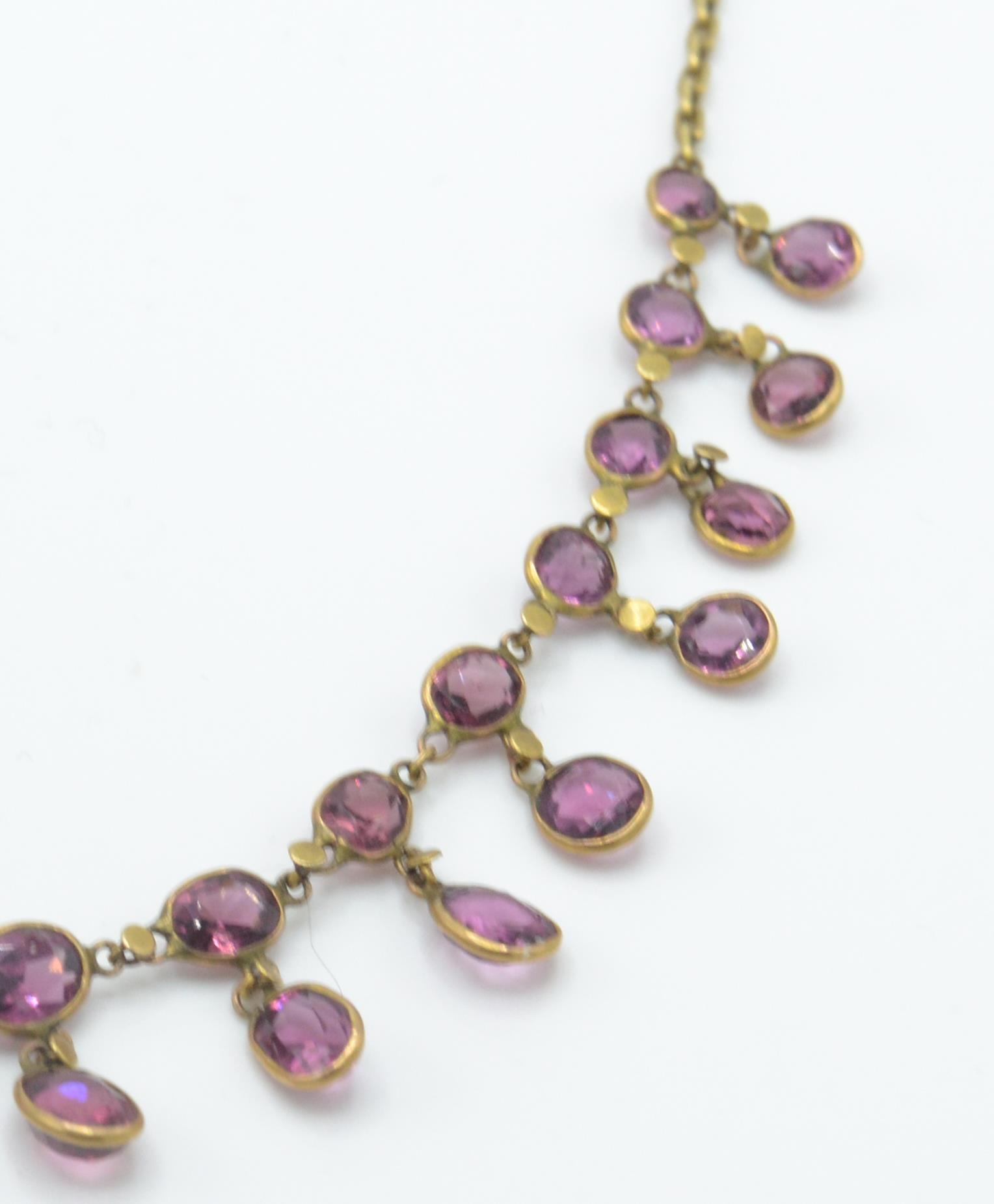A late 19th Century gold necklace set with faceted - Image 11 of 11