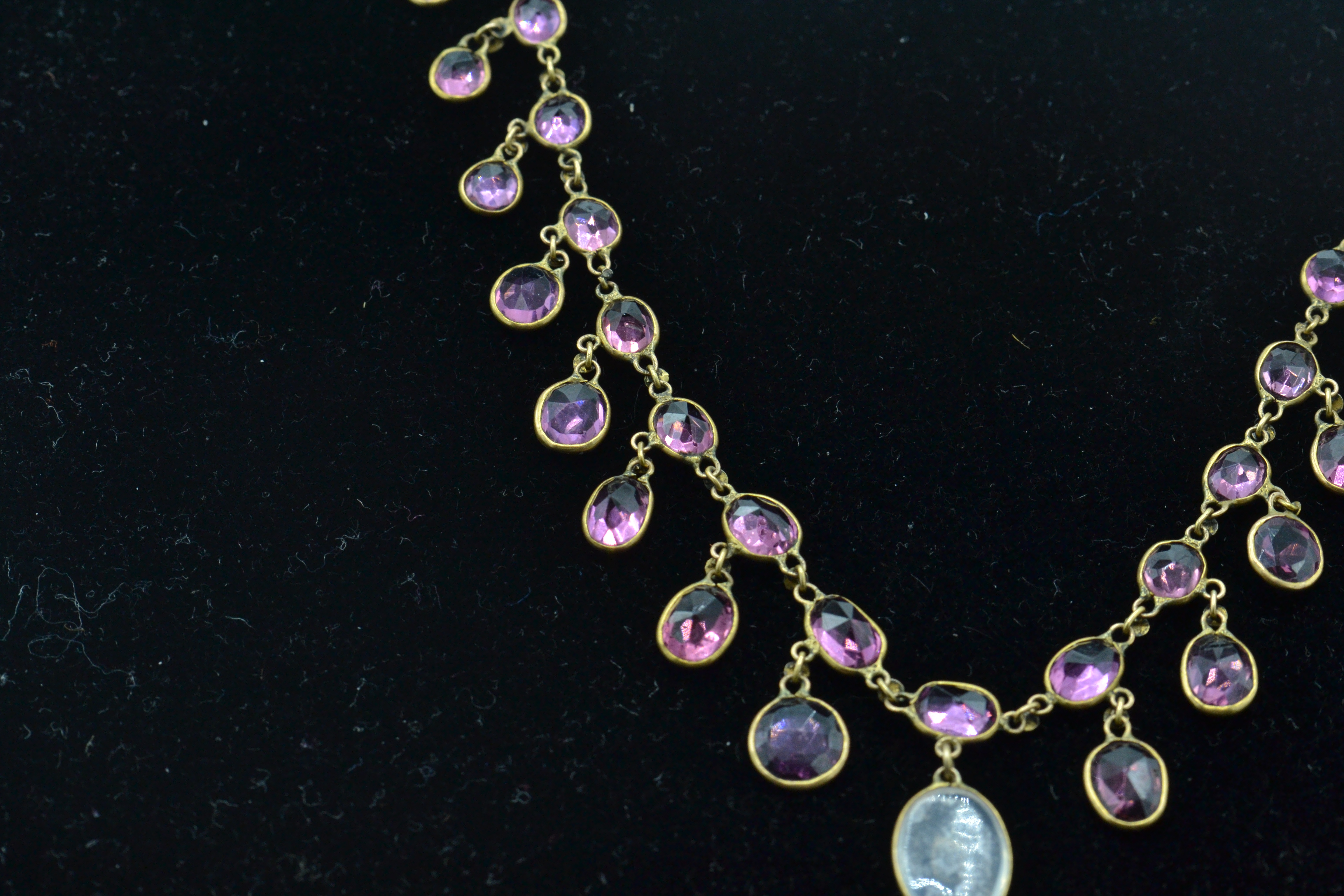 A late 19th Century gold necklace set with faceted - Image 8 of 11