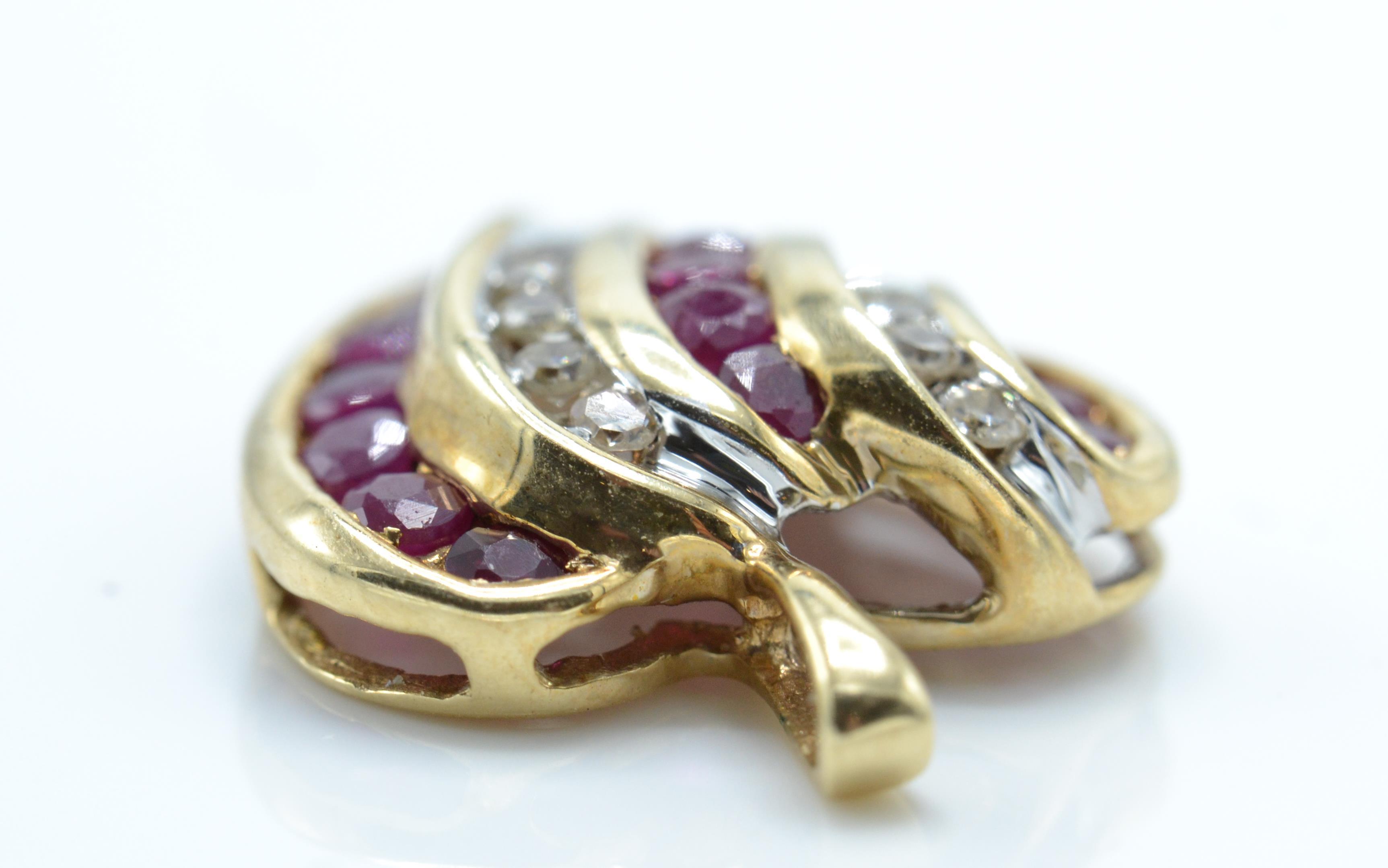 A Gold Ruby & Diamond Heart Pendant - Image 4 of 4