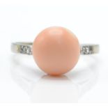 A French Coral & Diamond Ring