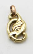 18ct gold 19th century Art Nouveau necklace pendant charm in the form of an eagle