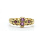 A 1911 Edwardian hallmarked 18ct gold ruby and diamond ring