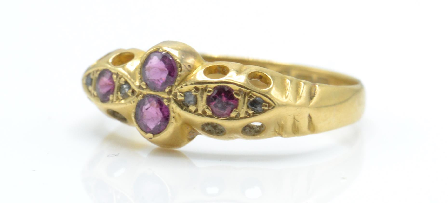 A 1911 Edwardian hallmarked 18ct gold ruby and diamond ring - Image 2 of 4