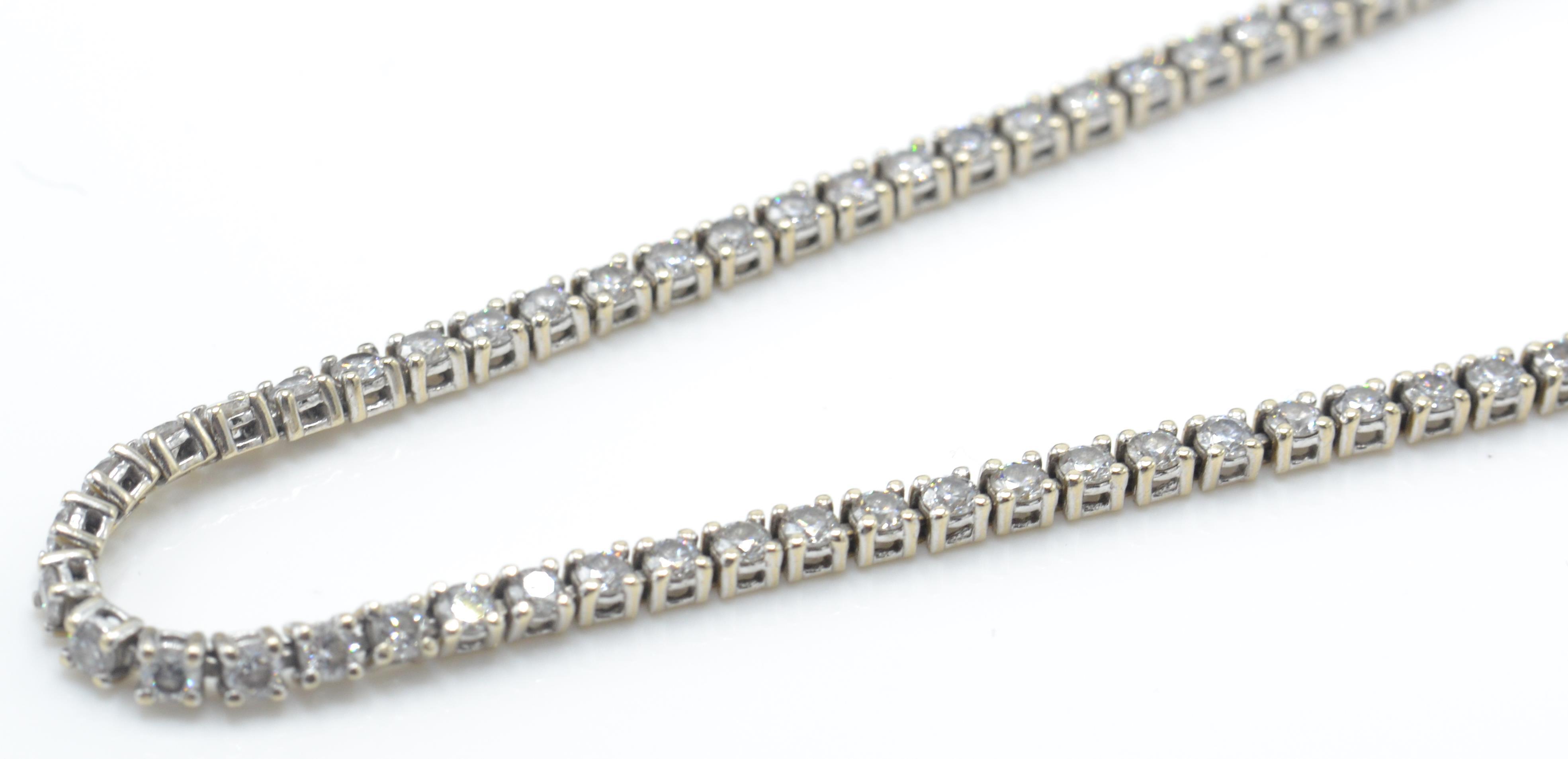 An 18ct white gold tennis bracelet set with round - Image 5 of 8