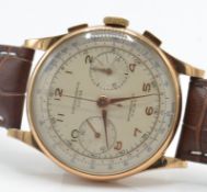 18ct gold Chronographe Suisse 1950's Guillod Gunther SA wristwatch No 37