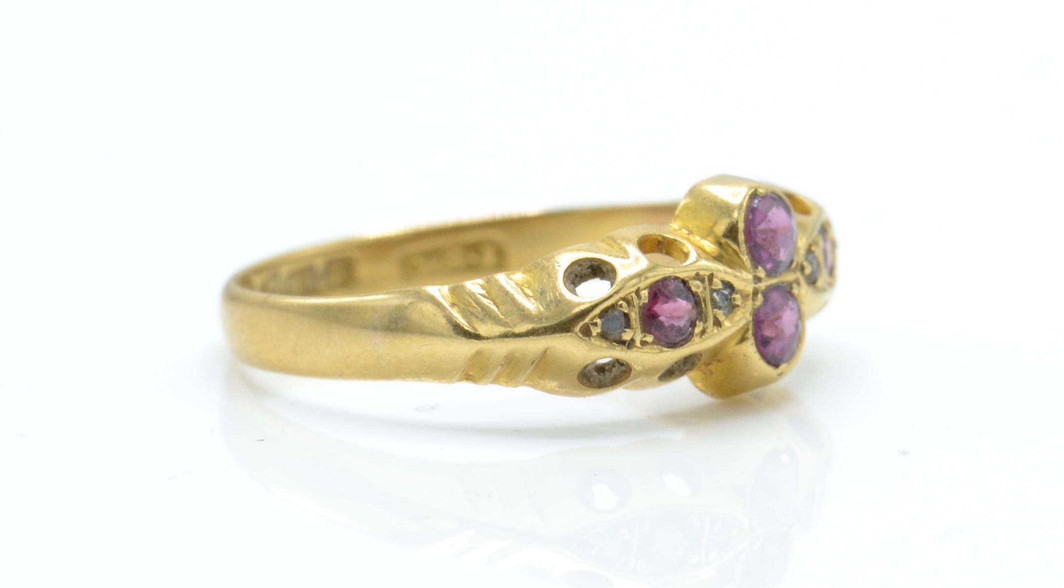 A 1911 Edwardian hallmarked 18ct gold ruby and diamond ring - Image 3 of 4