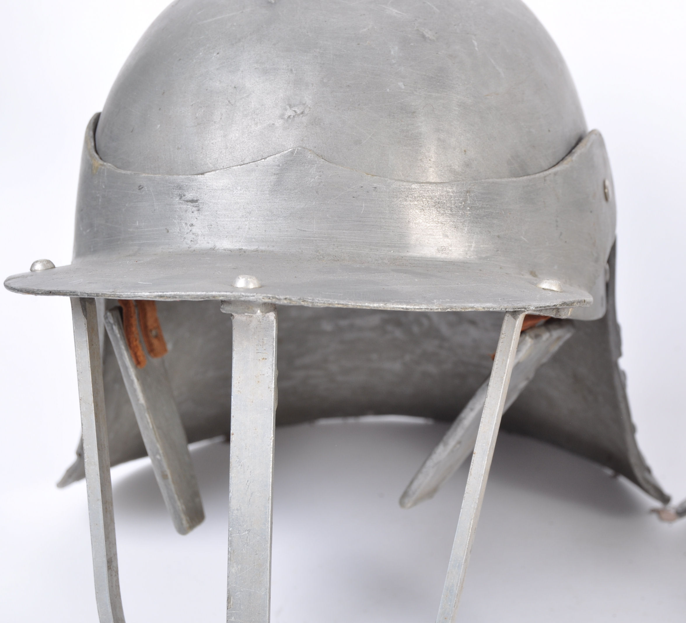 UNIFORMS AND FANCY DRESS - A COLLECTION OF FOUR MEDIEVAL KNIGHTS HELMETS. - Image 2 of 6