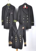 UNIFORMS & FANCY DRESS - A COLLECTION OF THREE BRITISH ROYAL NAVY UNIFORM JACKETS.