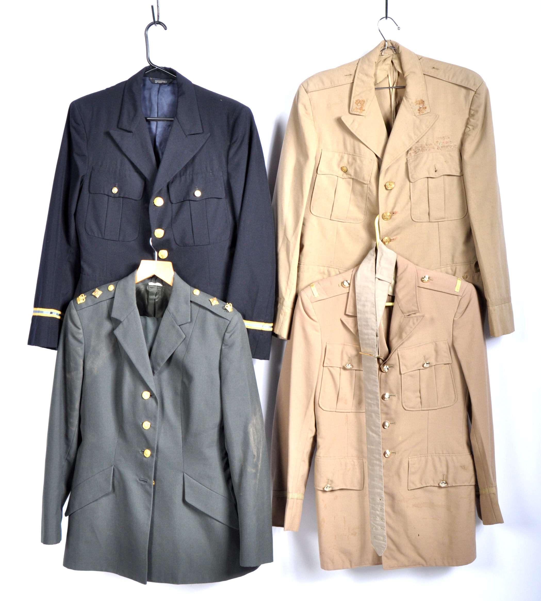 UNIFORMS & FANCY DRESS - A COLLECTION OF FOUR MILITARY AND NAVAL UNIFORM JACKETS.