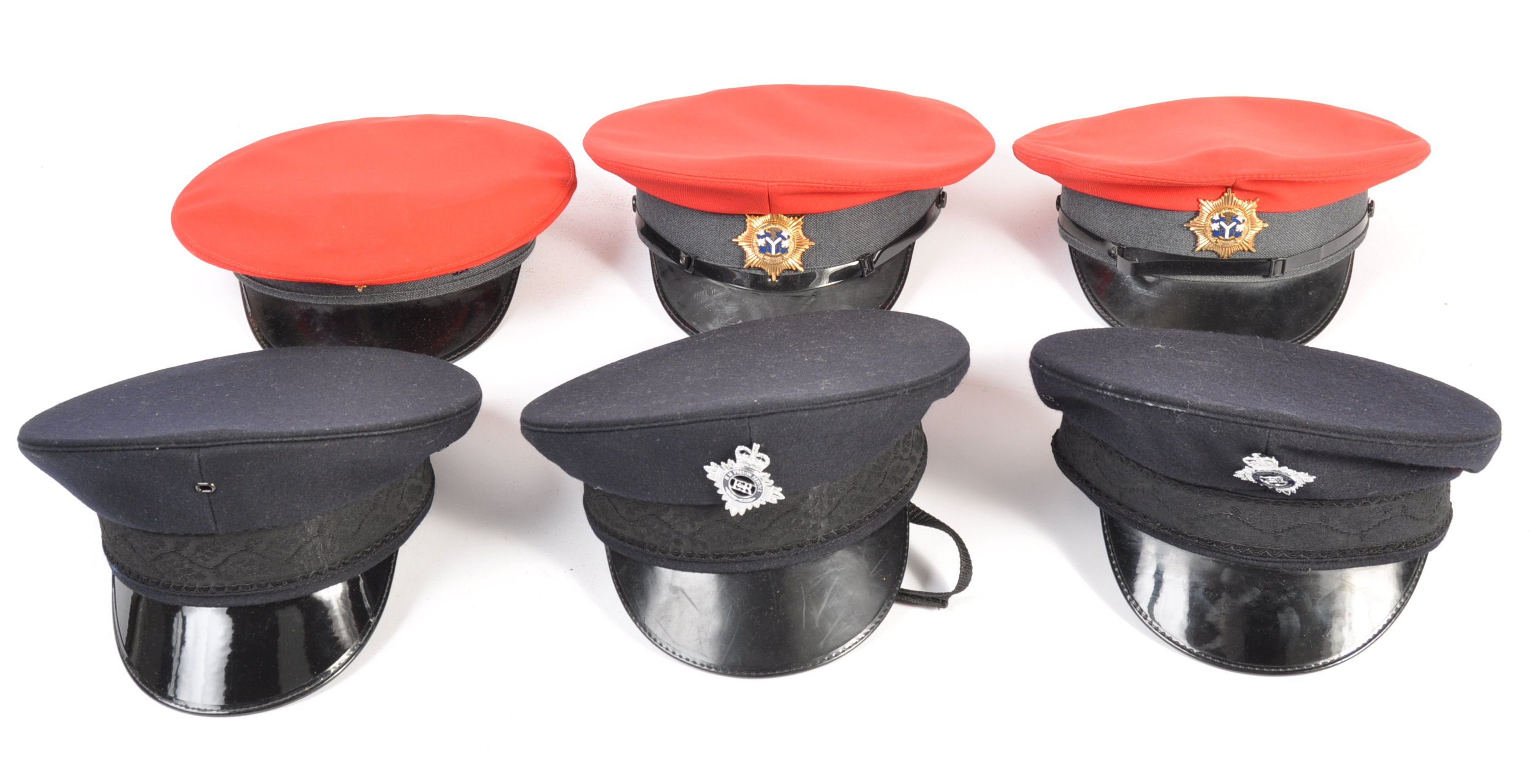 UNIFORM AND FANCY DRESS - A COLLECTION OF SIX MILITARY SERVICE CAPS.