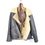 UNIFORMS & FANCY DRESS - A WWII RAF LEATHER SHEEP SKIN AVIATION FLIGHT JACKET.