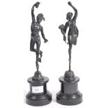 PAIR OF 19TH CENTURY BRONZES OF MERCURY AND FORTUNA