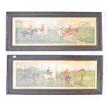 PAIR OF EARLY 20TH CENTURY WATERCOLOUR PAINTINGS - HUNTING SCENES